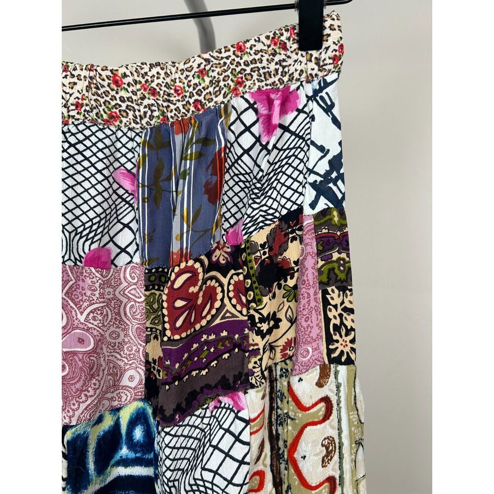 Sacred Threads Full Sweep Rayon Patchwork Patched Skirt Boho Hippy OS - Picture 5 of 5